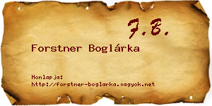 Forstner Boglárka névjegykártya